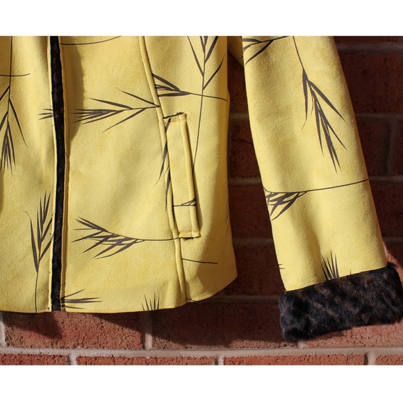 Yellow Patterned Women's Jacket - Picture 5 of 8